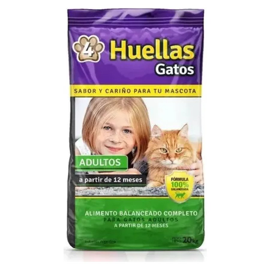 D_NQ_NP_2X_941126-MLA99420408058_112025-F 4 Huellas Gato Adulto 20 KG
